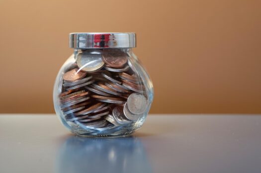 jar of coins/savings